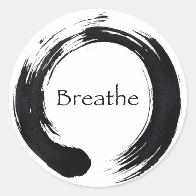 Remember to Breathe! Classic Round Sticker (Front)