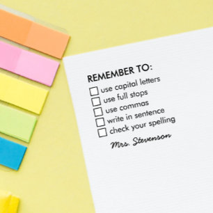 REMEMBER TO GRAMMAR SCHOOL TEACHER SIGNATURE RUBBER STAMP