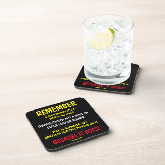 REMEMBER TO VOTE BEVERAGE COASTER