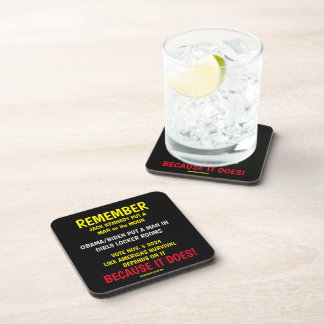 REMEMBER TO VOTE BEVERAGE COASTER