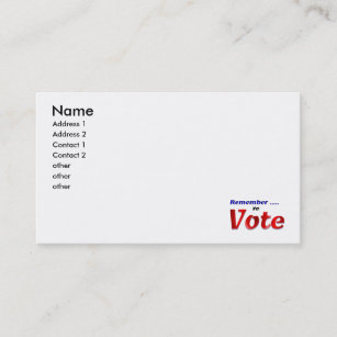 Remember to Vote Business Card