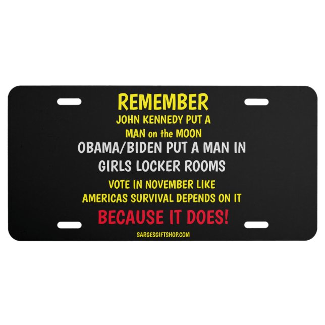 REMEMBER TO VOTE LICENSE PLATE (Front)