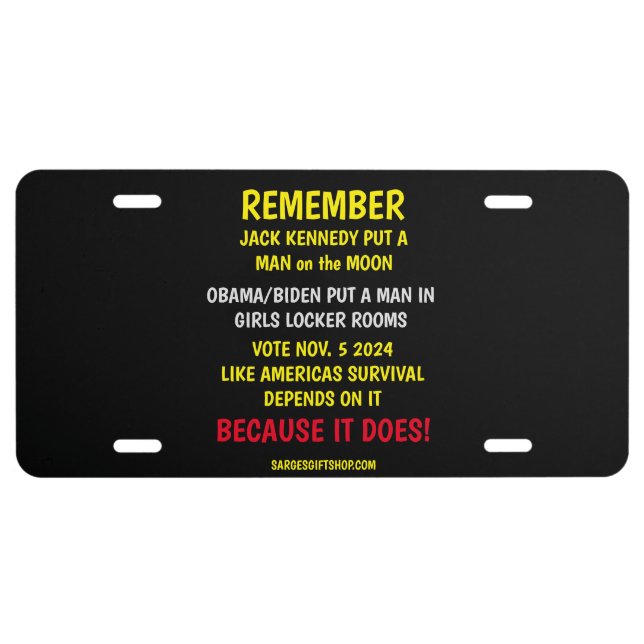 REMEMBER TO VOTE LICENSE PLATE (Front)