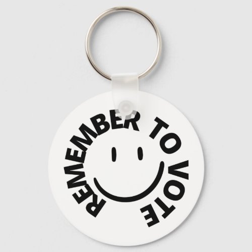 REMEMBER TO VOTE _ SMILING EMOJI KEYCHAIN