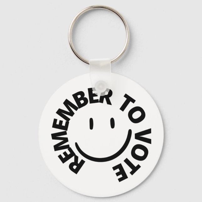 REMEMBER TO VOTE - SMILING EMOJI KEYCHAIN (Front)