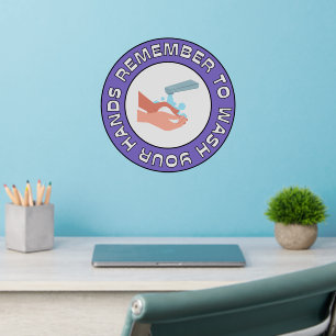 Remember to wash your hands wall decal