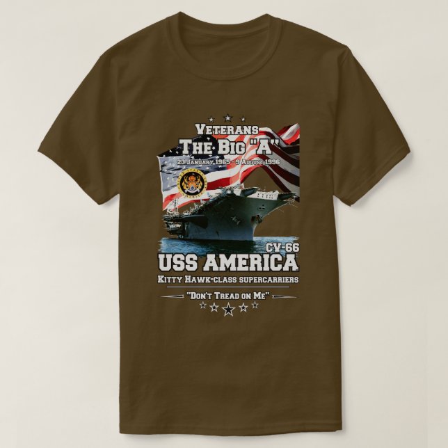 REMEMBER USS America CVACV66 Veterans T-Shirt (Design Front)