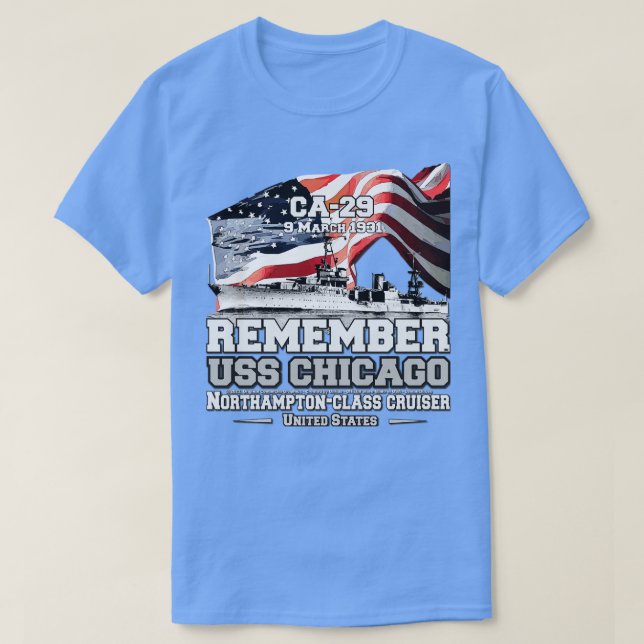 REMEMBER USS Chicago CA29 navy veterans T-Shirt (Design Front)