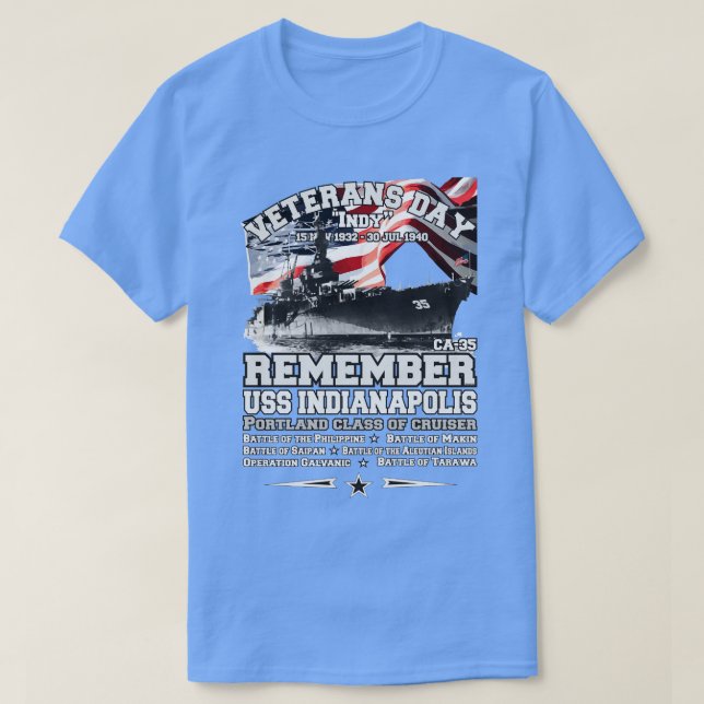 REMEMBER USS Indianapolis CLCA35 T-Shirt (Design Front)