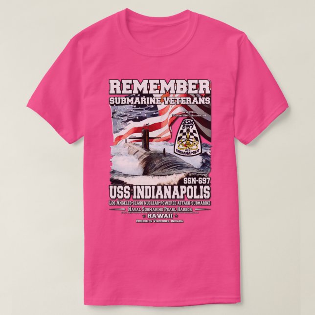 Remember USS Indianapolis SSN697 Submarine veteran T-Shirt (Design Front)