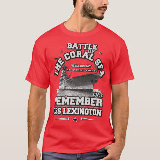 REMEMBER USS Lexington CV2 Battle of Coral sea T-Shirt