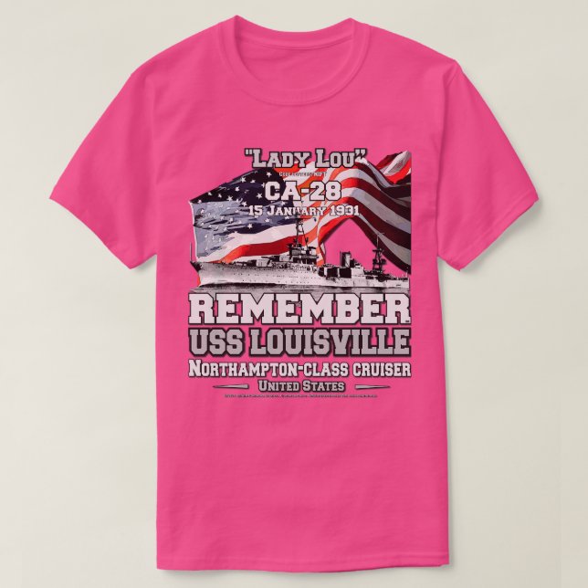 REMEMBER USS Louisville CLCA28 Cruiser veterans T-Shirt (Design Front)