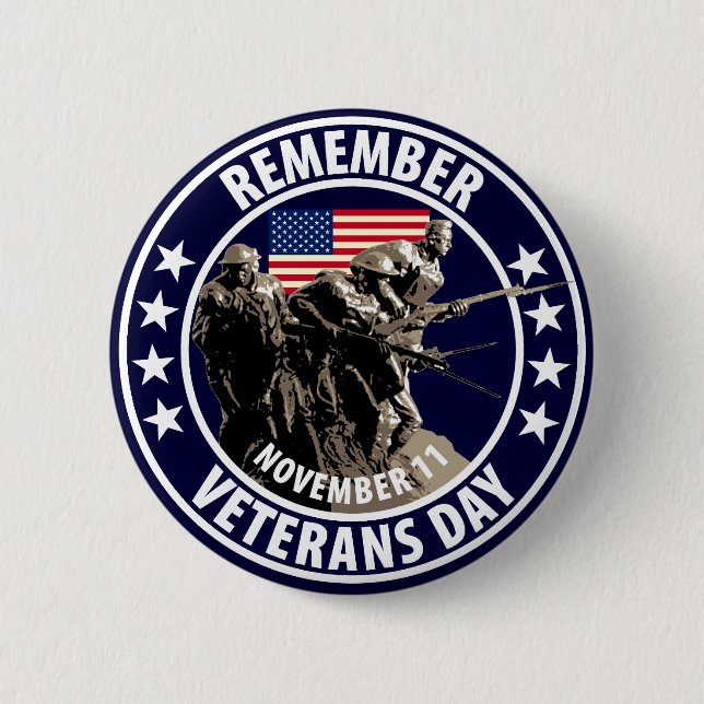 Remember Veterans Day Button (Front)