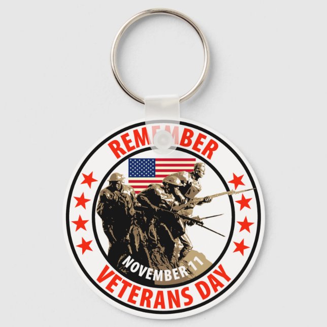 Remember Veterans Day Keychain (Front)
