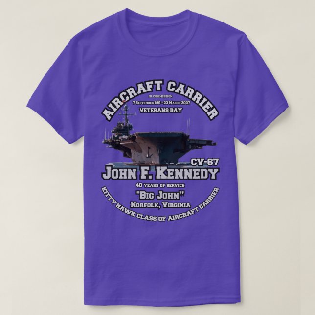 REMEMBER Veterans USS John Kennedy CV67 T-Shirt (Design Front)