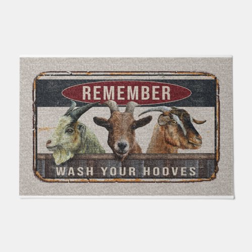 Remember Wash Your Hooves Goat Doormat