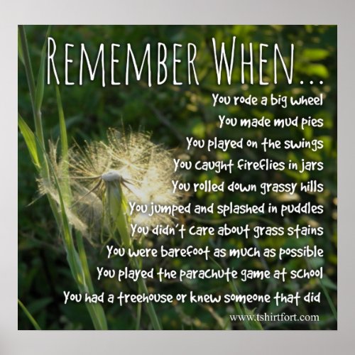 Remember When Childhood Memories Poster