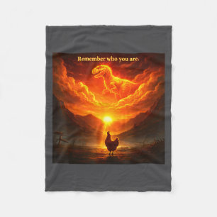 Remember Who Are You Dinosaur Chicken Cool Funny G Fleece Blanket