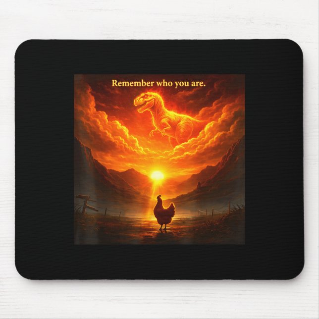 Remember Who Are You Dinosaur Chicken Cool Funny G Mouse Pad (Front)