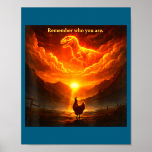 Remember Who Are You Dinosaur Chicken Cool Funny G Poster