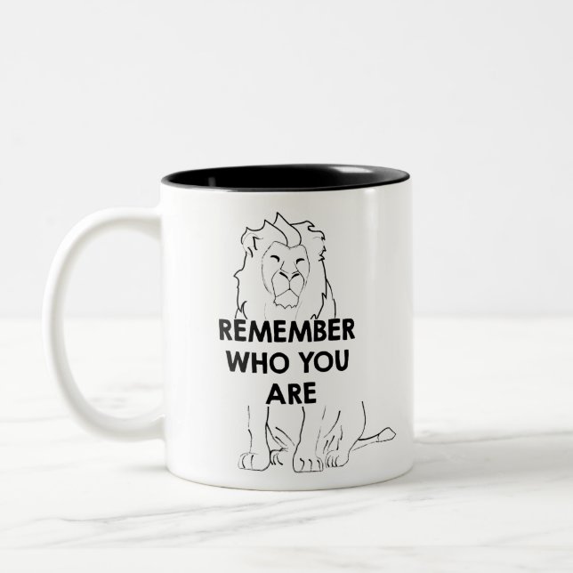 Remember Who You Are - Black Print Two-Tone Coffee Mug (Left)