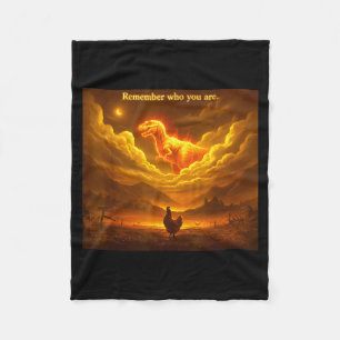 Remember Who You Are Funny Evolution Meme Chicken Fleece Blanket