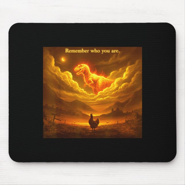 Remember Who You Are Funny Evolution Meme Chicken  Mouse Pad (Front)
