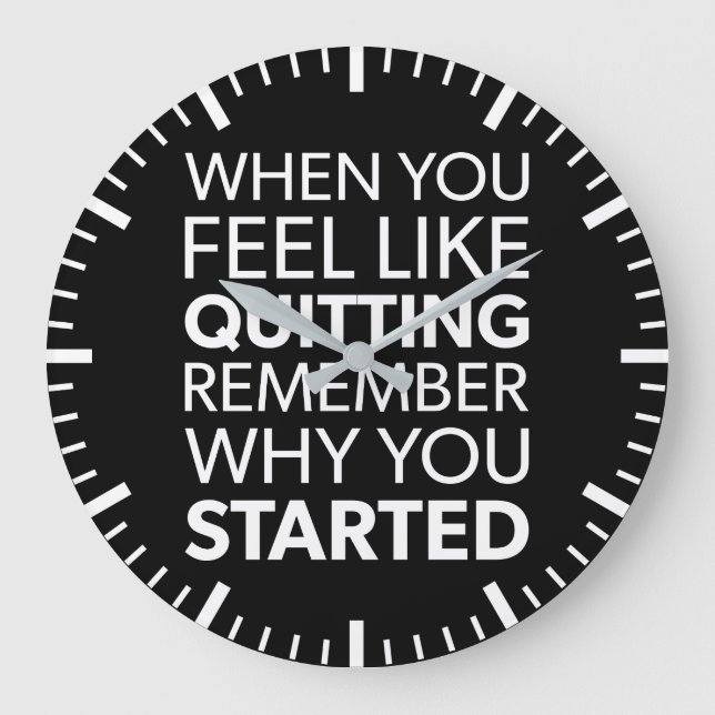 Remember Why You Started - Workout Inspirational Large Clock (Front)