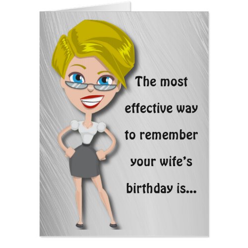 Remember wifes birthday funny birthday card