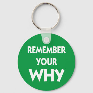 Remember your Why inspirational saying Keychain