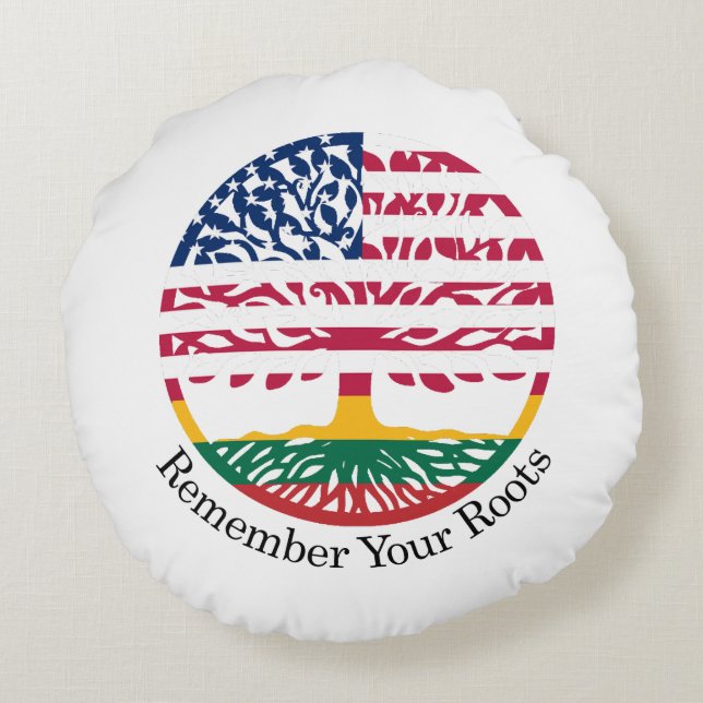 remember yours roots round pillow (Back)