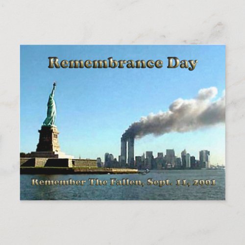 Rememberance Day 911 Sept 11 2001 Postcard