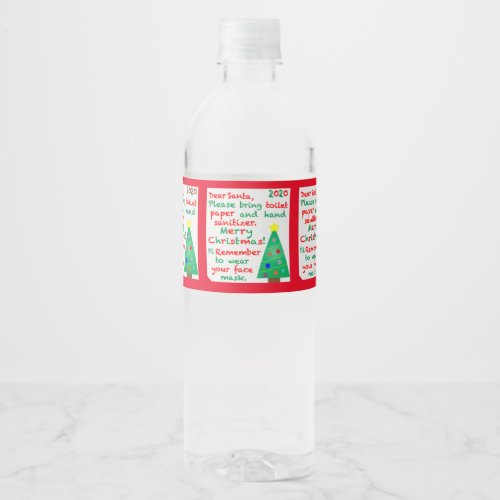 Remembering 2020 Christmas Water Bottle Label