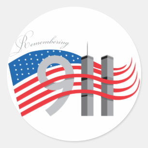 Remembering 911 customizable designs classic round sticker