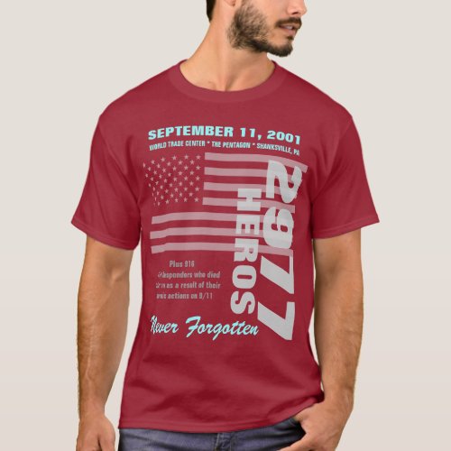 Remembering 911 _ Double Sided T_Shirt