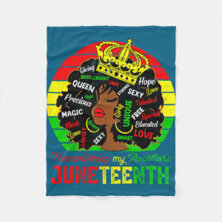 Remembering ancestors juneteenth celebrate black fleece blanket