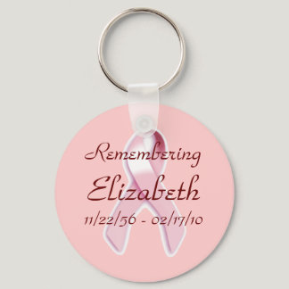 "Remembering_____" Breast Cancer Awareness Keychain