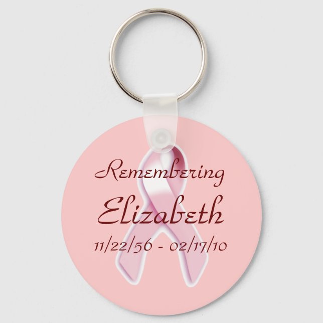 "Remembering_____" Breast Cancer Awareness Keychain (Front)