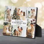 Remembering Christmas Photo Collage Plaque<br><div class="desc">A six photo collage, your family name and the words "Remembering our 20XX Christmas" in chic white lettering is put directly on the hardboard panel for a stunningly crisp image with an easy wipe clean surface. Tabletop, on a shelf or a desk, this plaque with a built-in easel is great...</div>