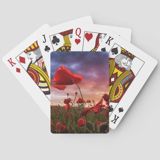 Remembering | Field of Poppies Poker Cards (Back)