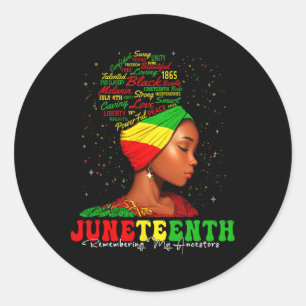 Remembering My Ancestors 1865 Juneteenth Black Wom Classic Round Sticker