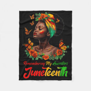 Remembering My Ancestors 1865 Juneteenth Women Fre Fleece Blanket