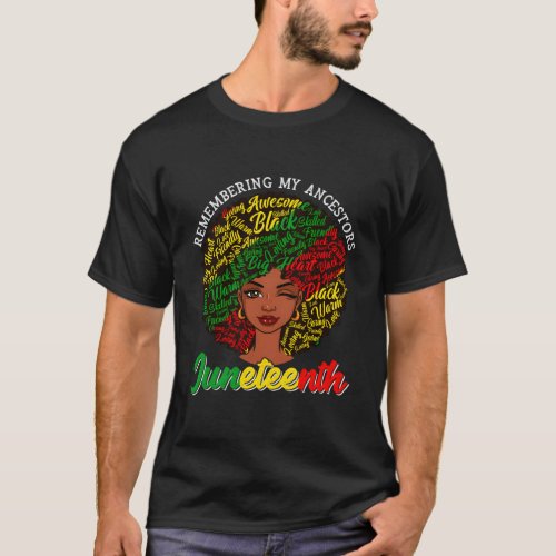 Remembering My Ancestors Junenth Black African T_Shirt