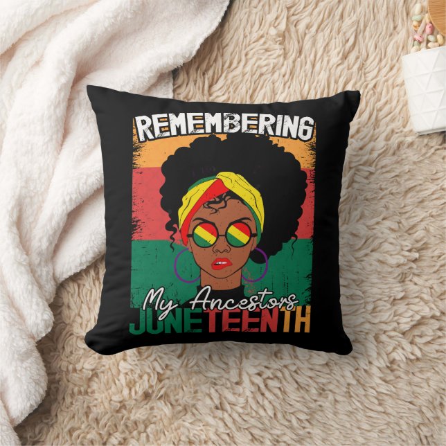 Remembering My Ancestors Juneteenth Freedom Day Throw Pillow (Blanket)