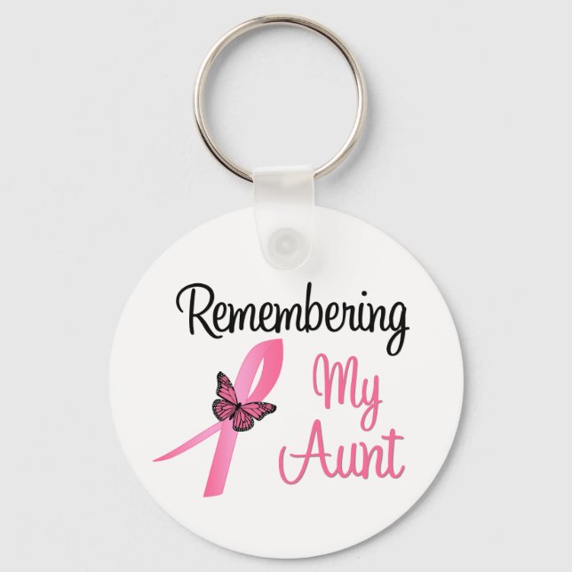 Remembering My Aunt - Breast Cancer Awareness Keychain (Front)