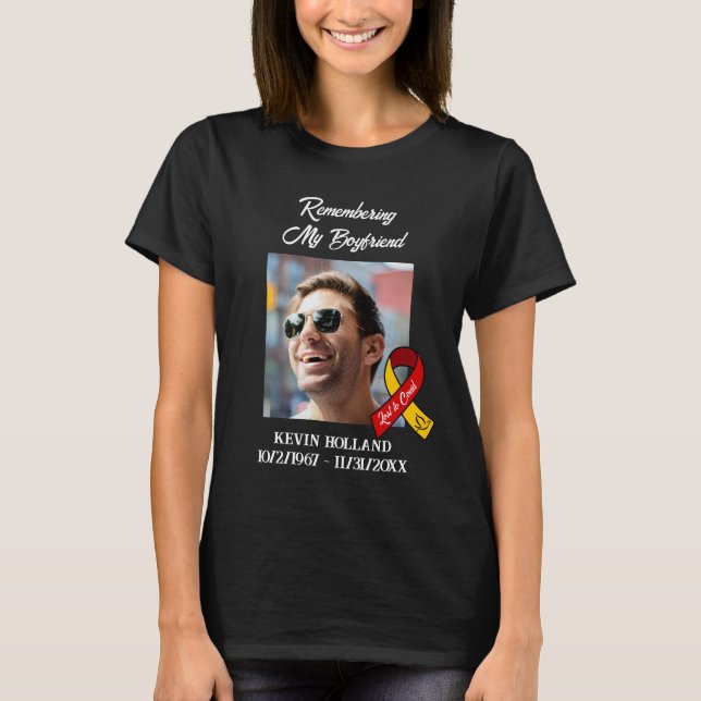 Remembering My Boyfriend| Lost to Covid Memorial  T-Shirt (Front)