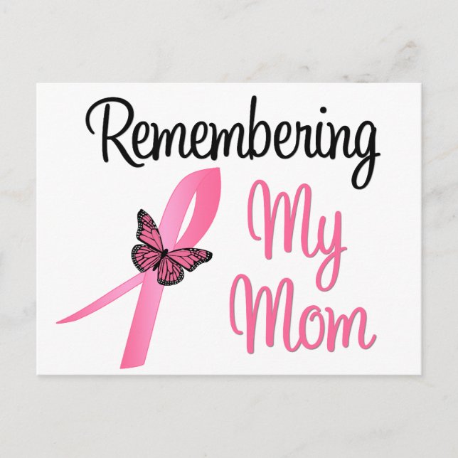 Remembering My Mom - Breast Cancer Awareness Postcard (Front)