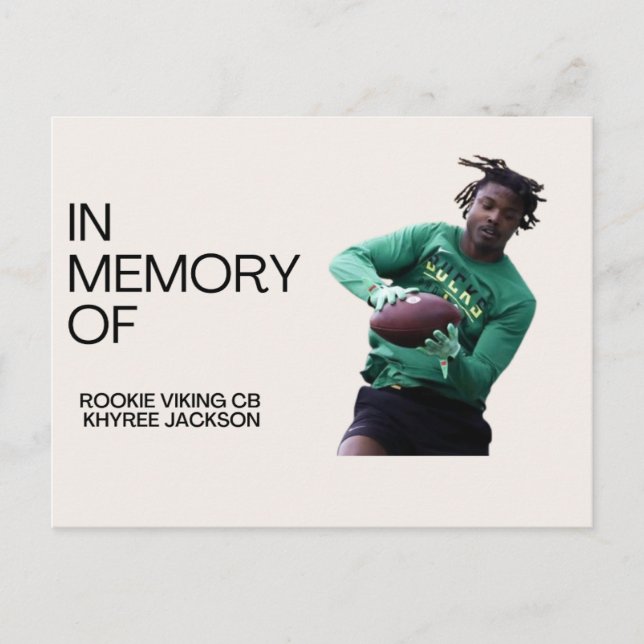 Remembering Vikings Rookie CB Khyree Jackson Postcard (Front)
