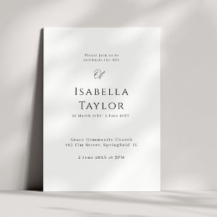 Remembering with Elegance: A Celebration of Life Invitation