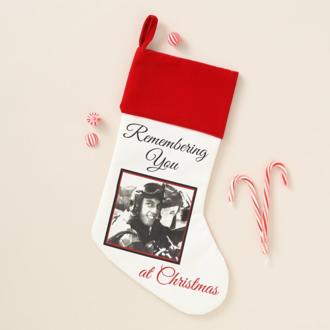 Remembering You at Christmas Custom Photo Stocking (Front)